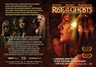 Design jaquette DVD du film d'horreur Rise of the Ghosts
