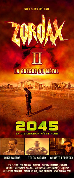 Design d'une affiche promotionnelle du court métrage post apocalyptique (post nucléaire) Zordax II La Guerre du Métal